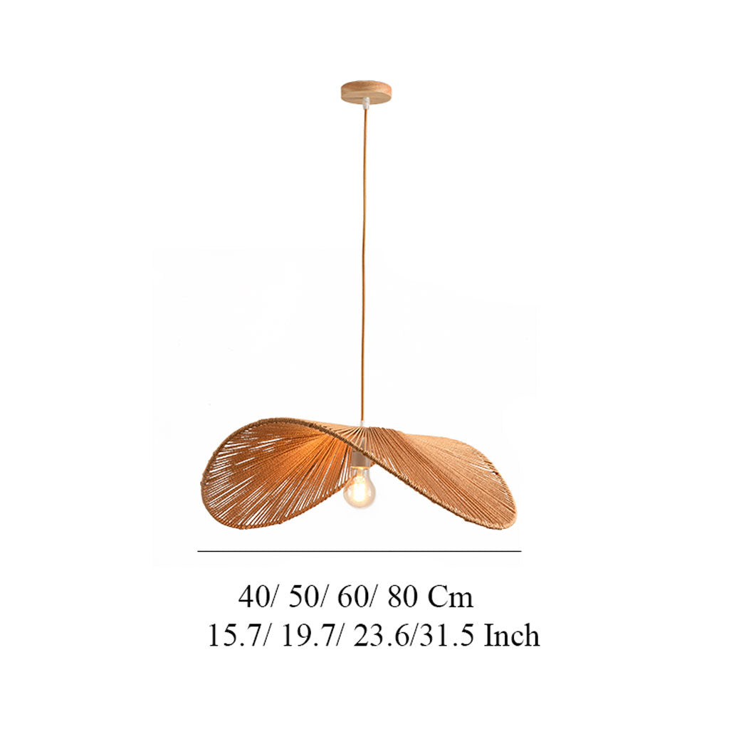 Artistic Woven Rattan Pendant Light – Unique Organic Wave Ceiling Lamp