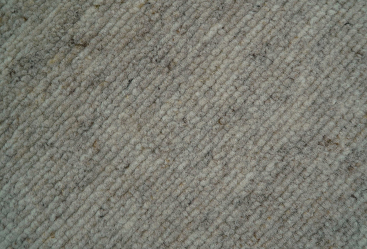Wool Area Rug Hand-Knotted Quiet Solid, beige, view 5