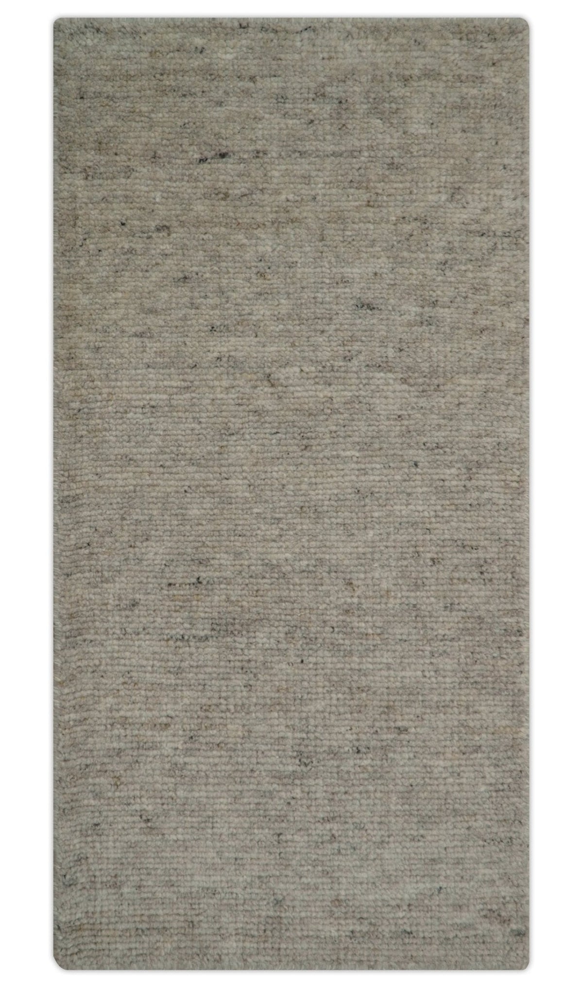 Wool Area Rug Hand-Knotted Quiet Solid, beige