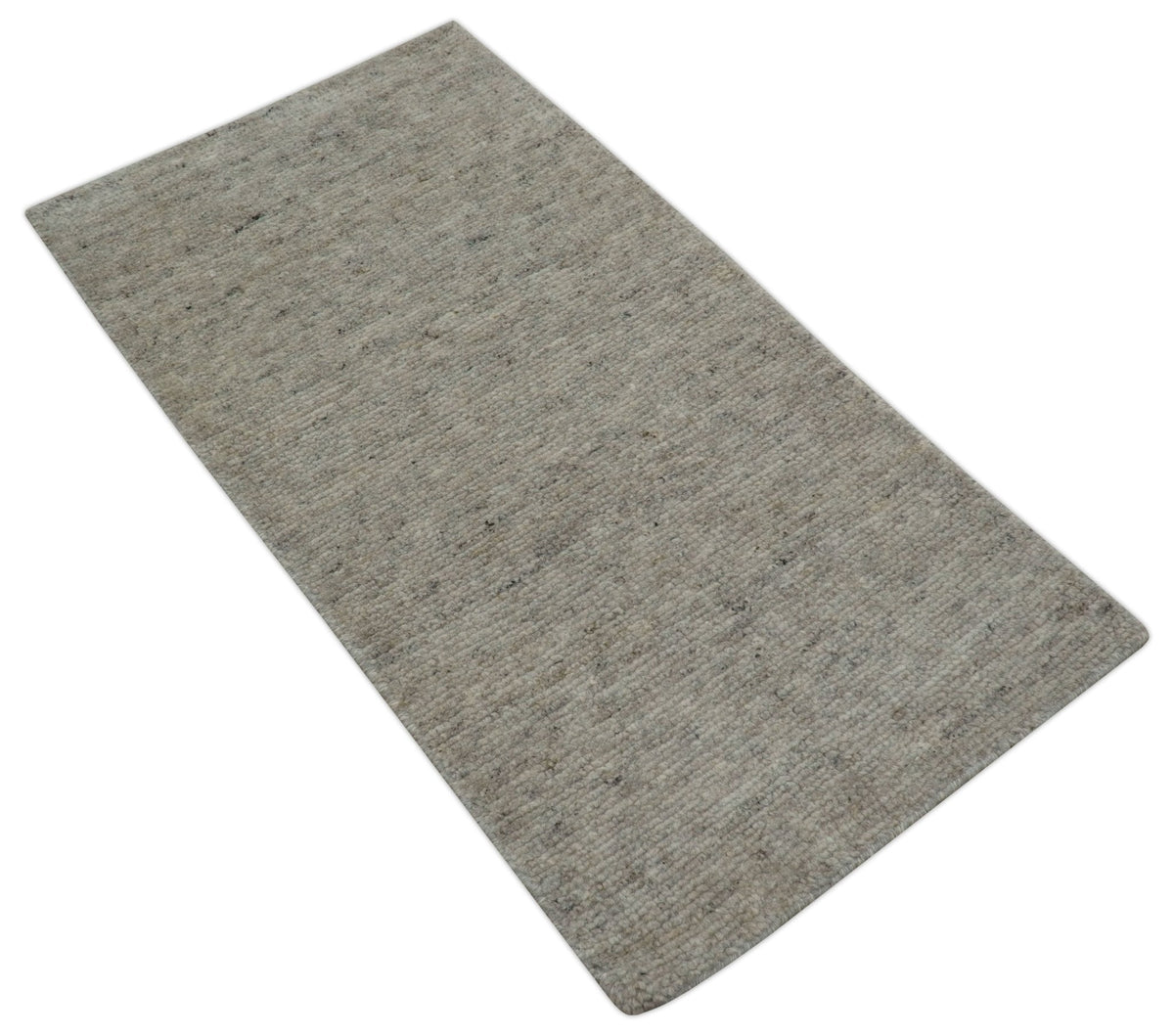 Wool Area Rug Hand-Knotted Quiet Solid, beige, view 3