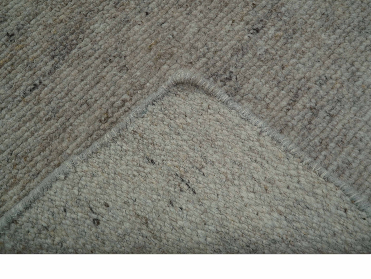Wool Area Rug Hand-Knotted Quiet Solid, beige, view 7