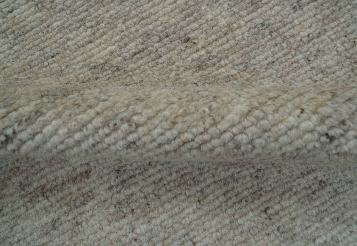 Wool Area Rug Hand-Knotted Quiet Solid, beige, view 6