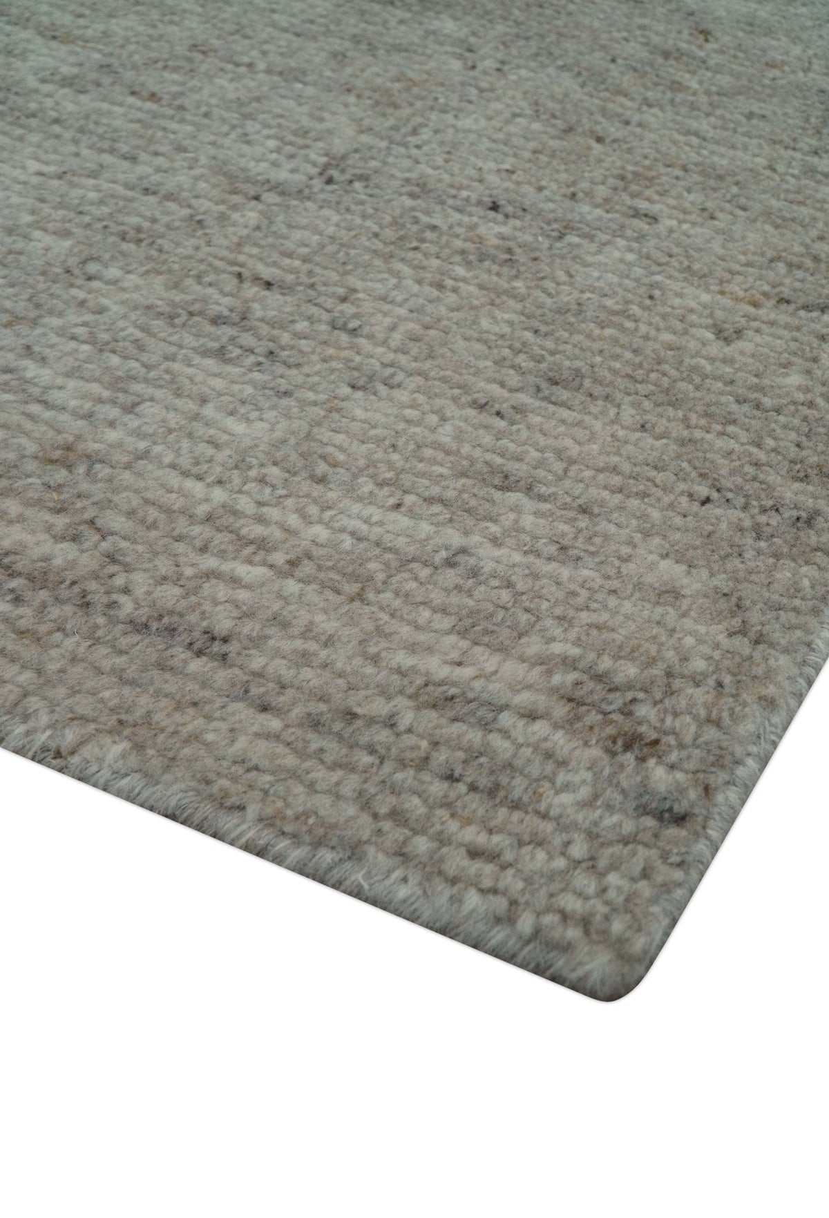 Wool Area Rug Hand-Knotted Quiet Solid, beige, view 9